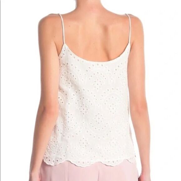 Elodie  White Eyelet Crochet Button Front Cami - Picture 2 of 7